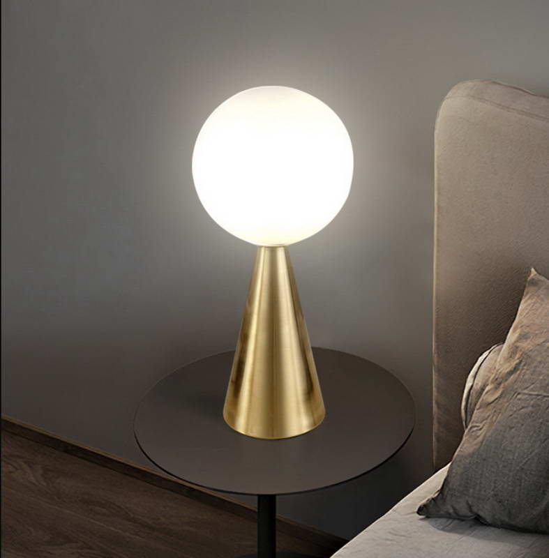 Table Lamp with White Glass