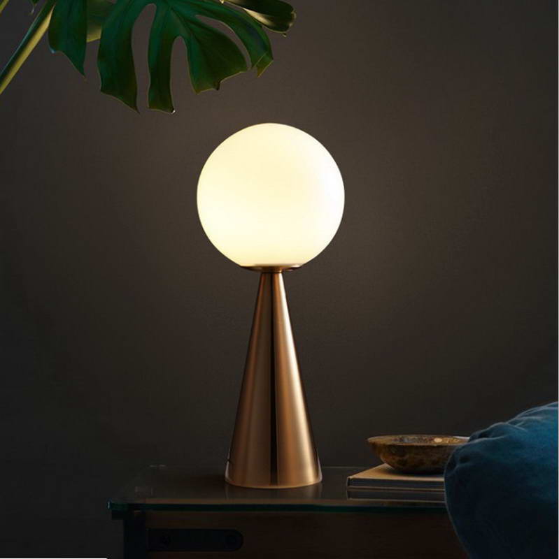 Table Lamp with White Glass