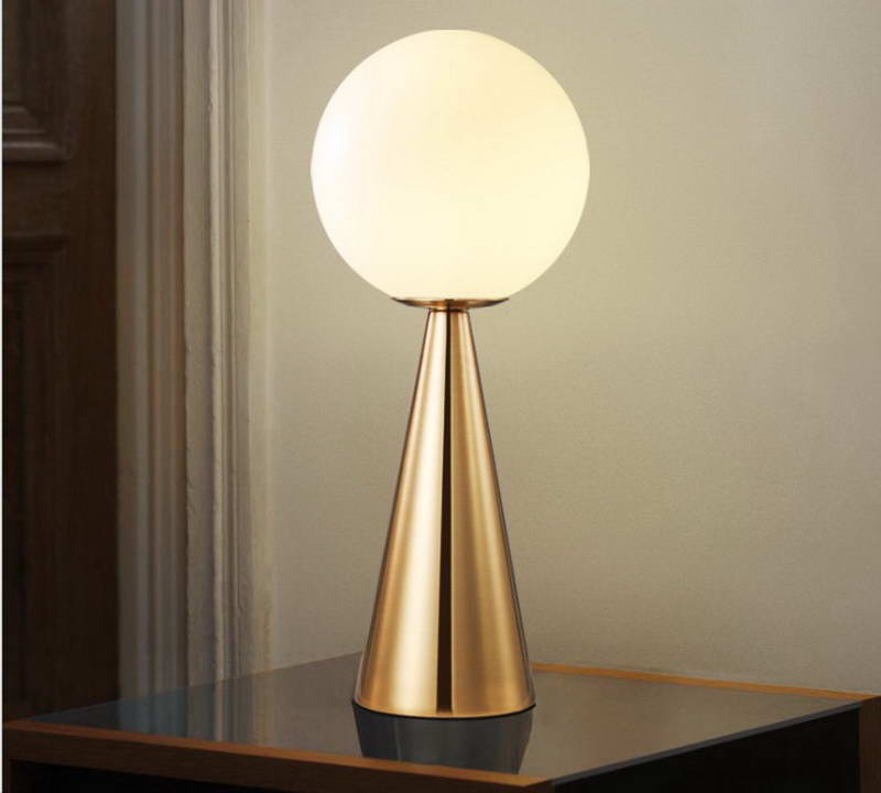 Table Lamp with White Glass