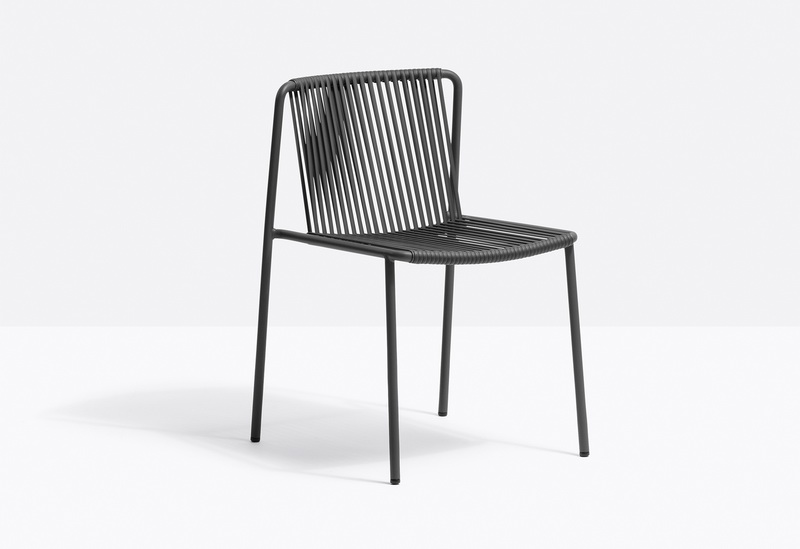 Tribeca chair woven extruded PVC with a nylon core-Grey