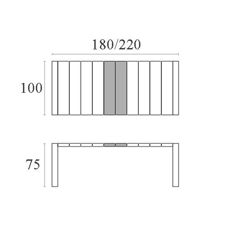 Vegas An extendable rectangular Table 180/220 White