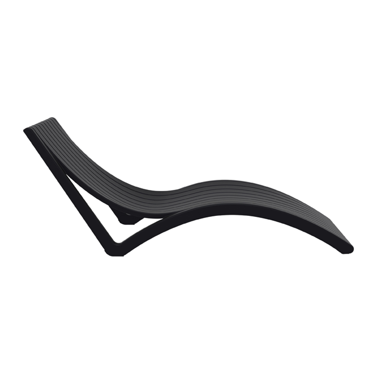 Slim Sunlounger Black