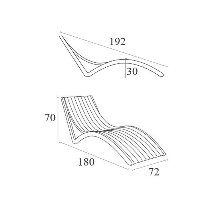 Slim Sunlounger Grey
