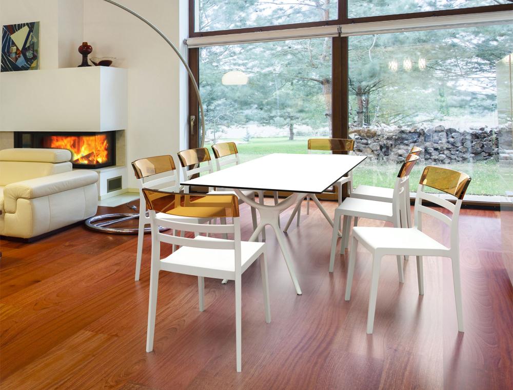 Moon Chair Amber Transparent / White