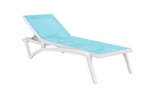Pacific Sun Lounger White x Turquoise