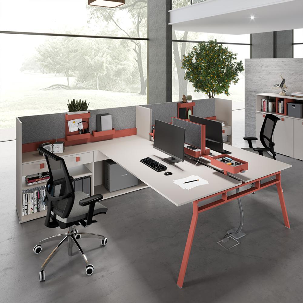 Flexa opposite desks with workbox