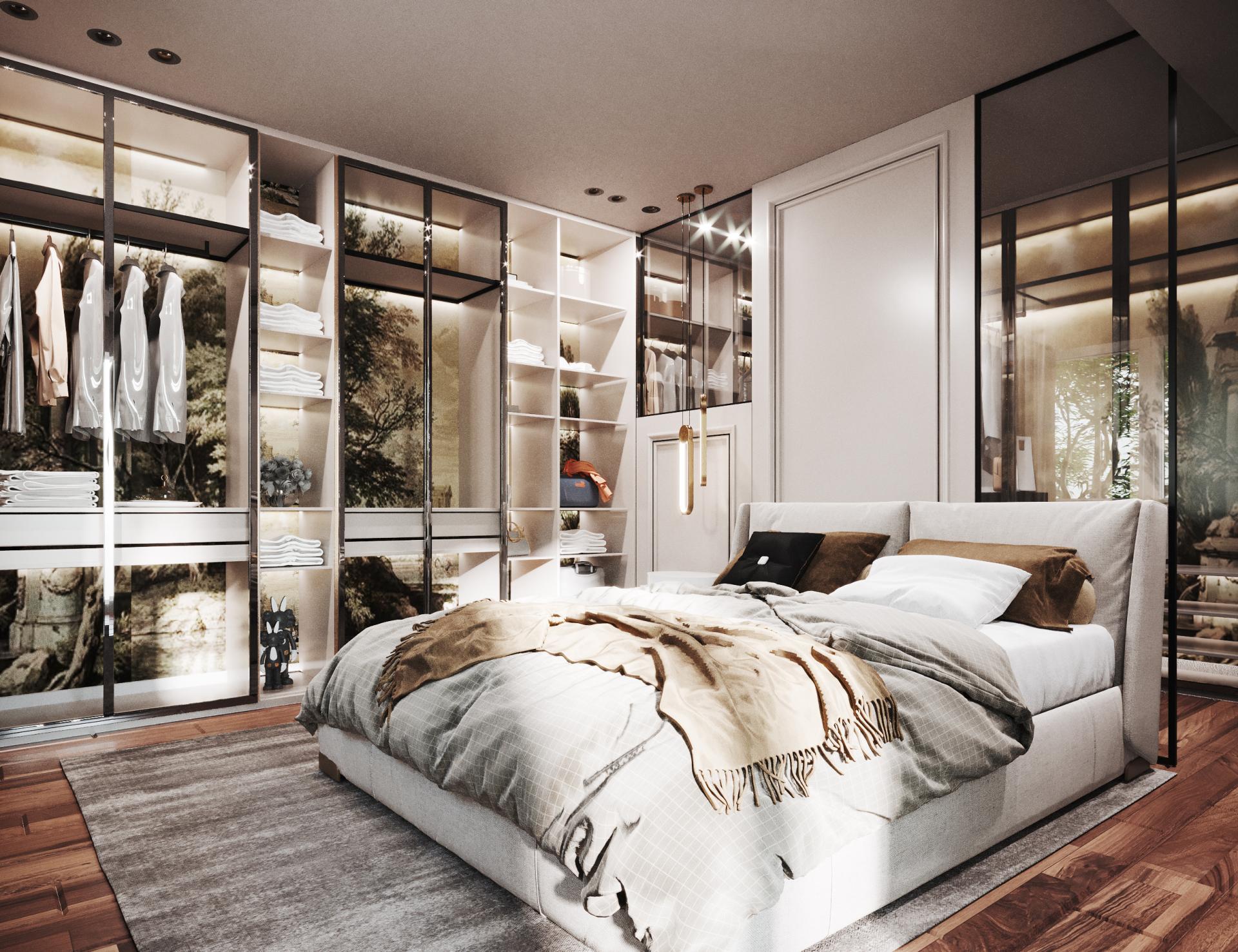 Stand alone villa ,  master bedroom design