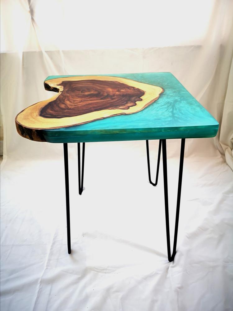 Heart-Shaped Wooden Epoxy Table