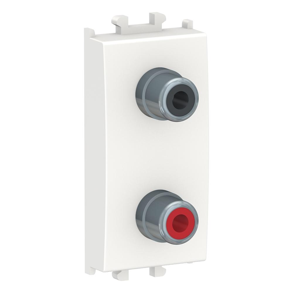 Easy Styl - 1 module - Modular Audio Outlet - Double Outlet - White