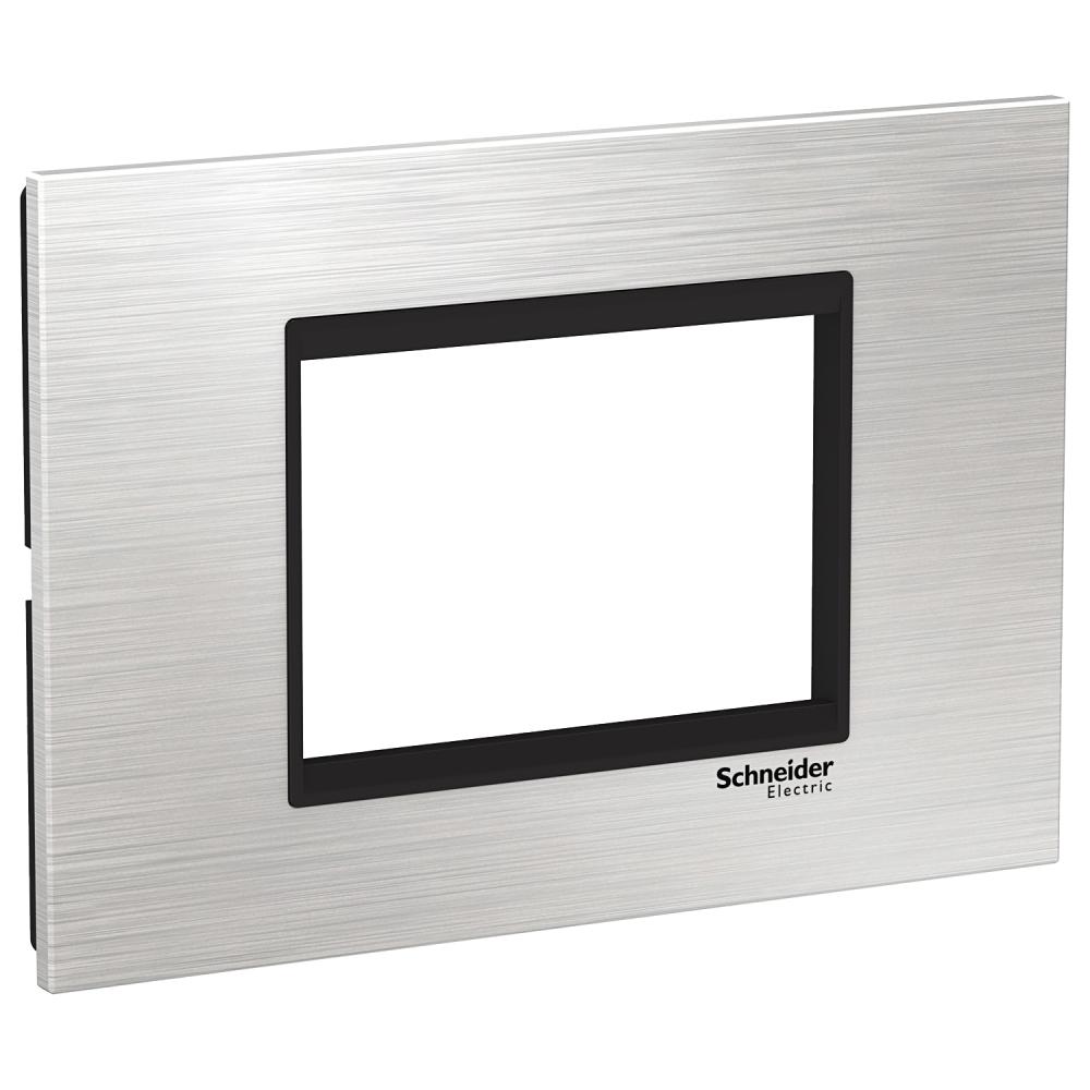 Easy Styl Cover Frame Inox 3 Modules Silver/Black