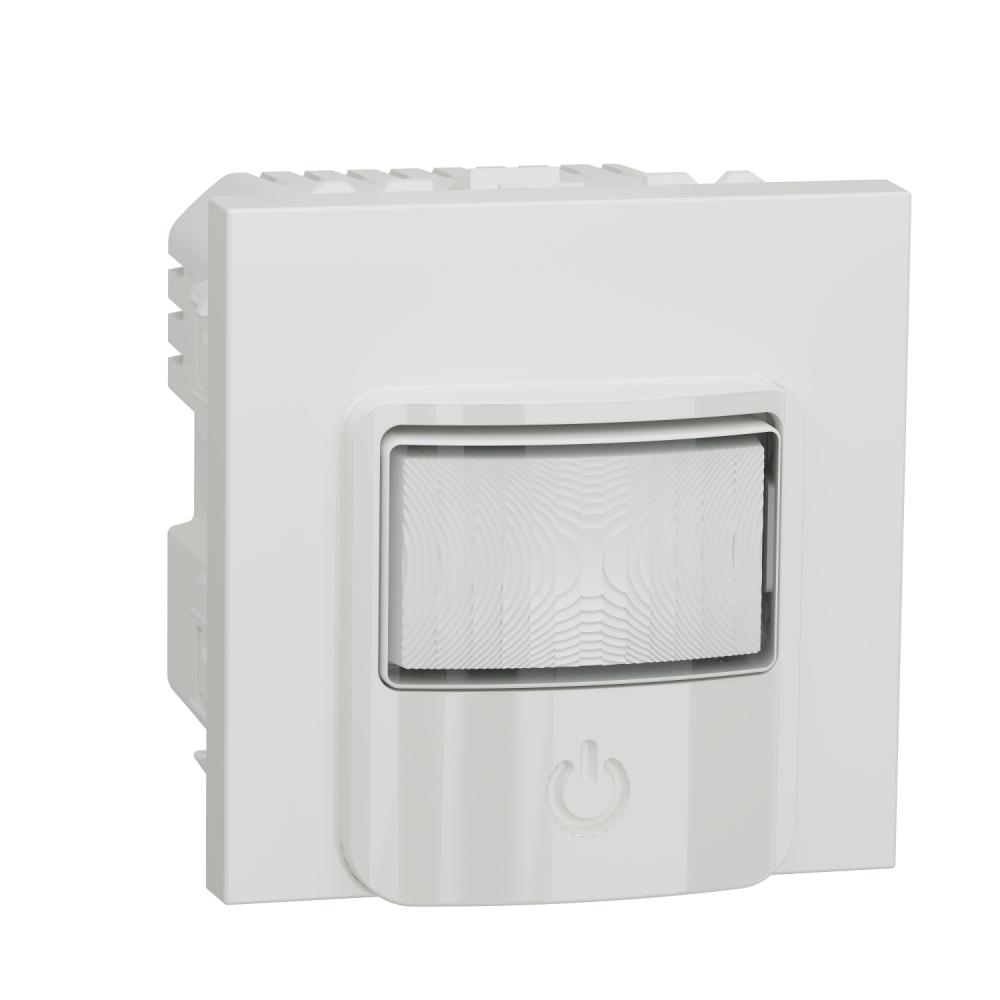 New Unica - Motion sensor with push button integrated and relay - white