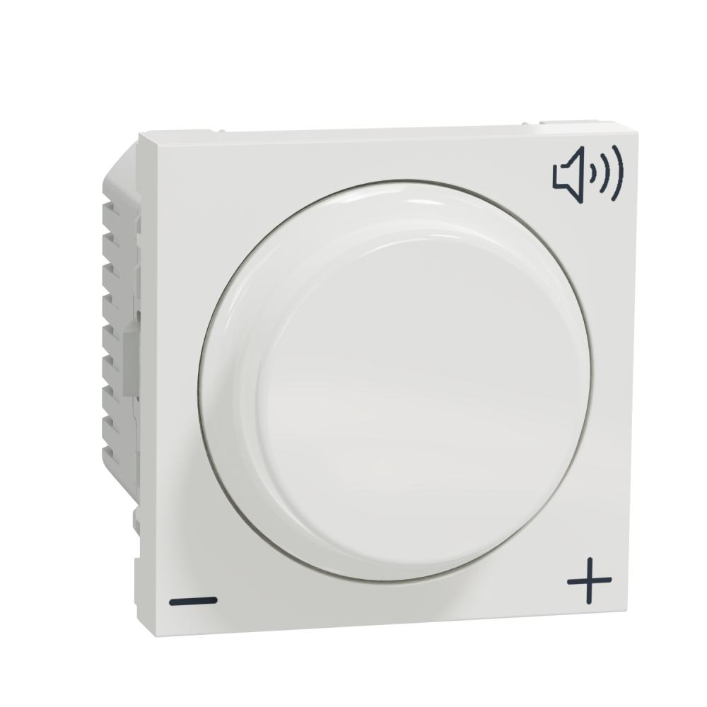 Volume control, New Unica, 12V, 2 modules, white