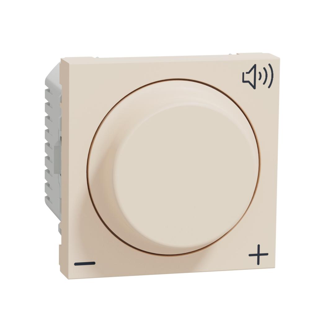 Volume control, New Unica, 12V, 2 modules, Beige