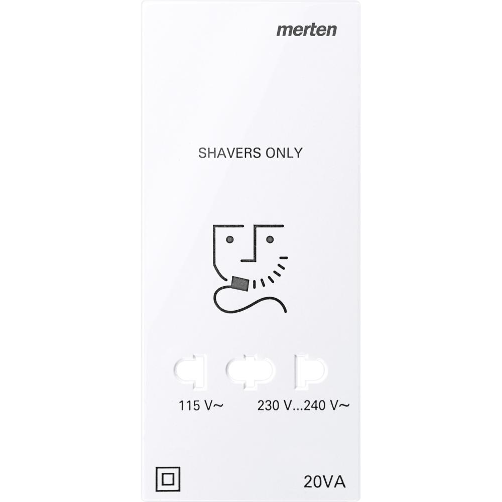 Merten System D, Central plate for shaver socket, lotus white, glossy