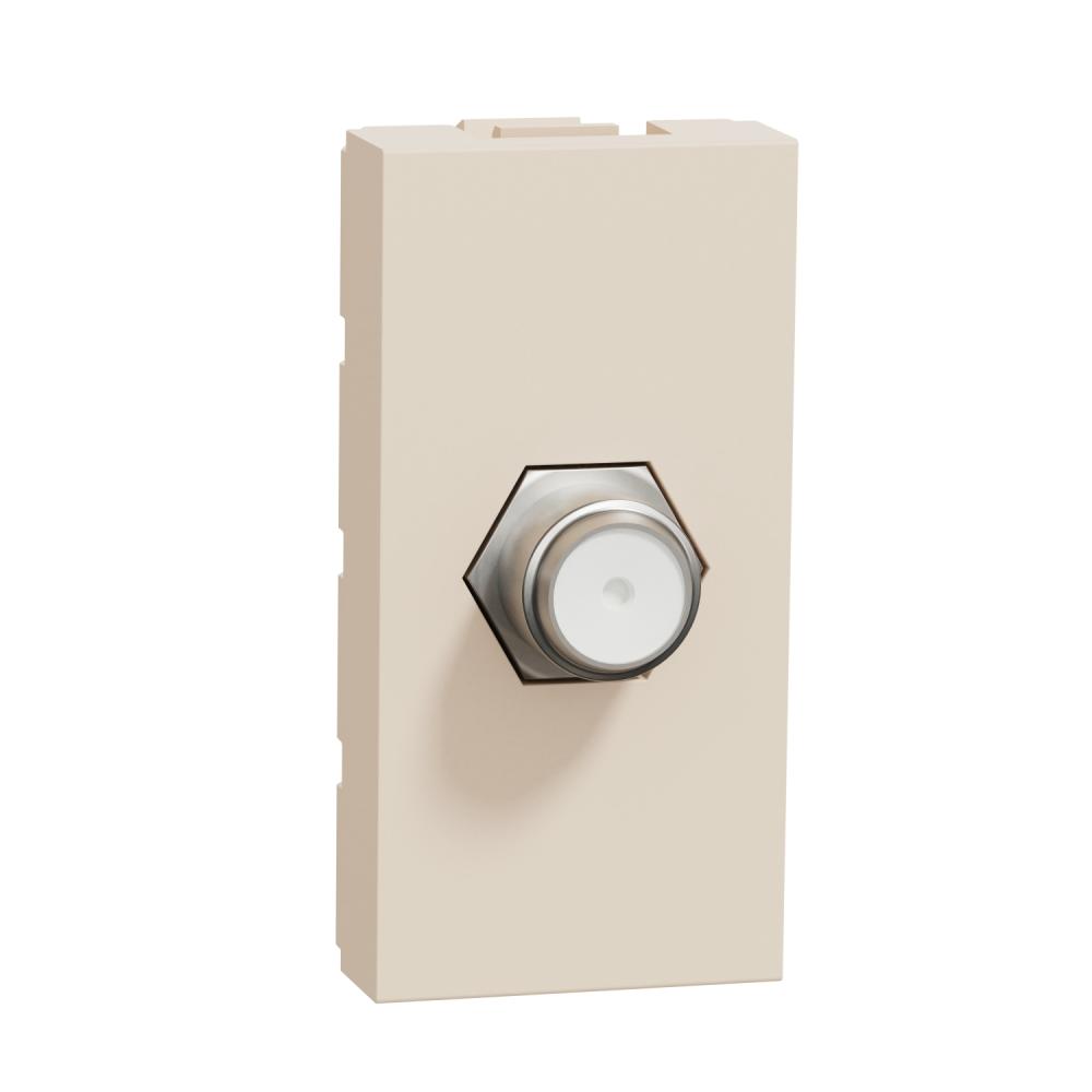 TV socket, New Unica, mechanism, 1 module, F-Type, IP2xC, beige