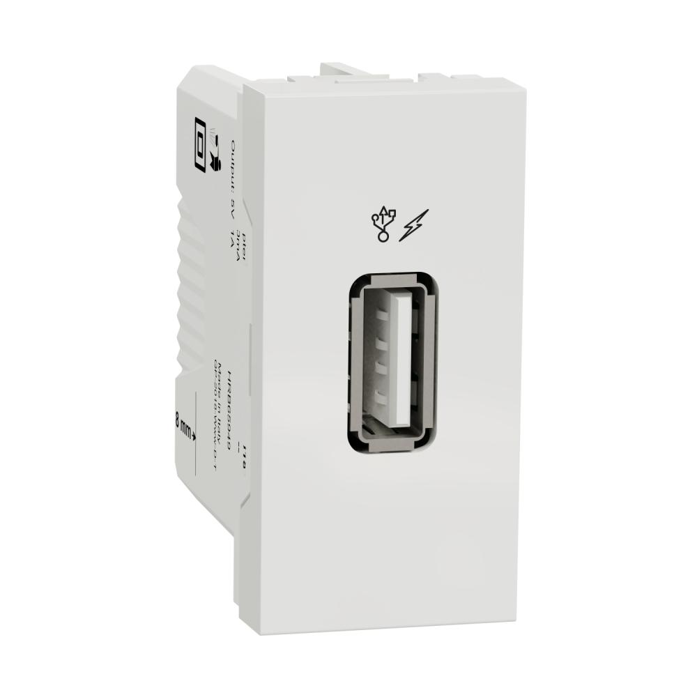 New Unica - USB charger 1 A - 1 module - type A - white