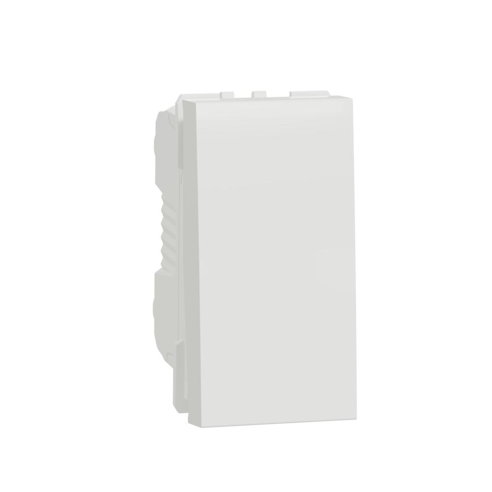 Switch, New Unica, mechanism, 1-pole 2-way, 16AX, 1 module, screw terminals, untreated, IP4X, white