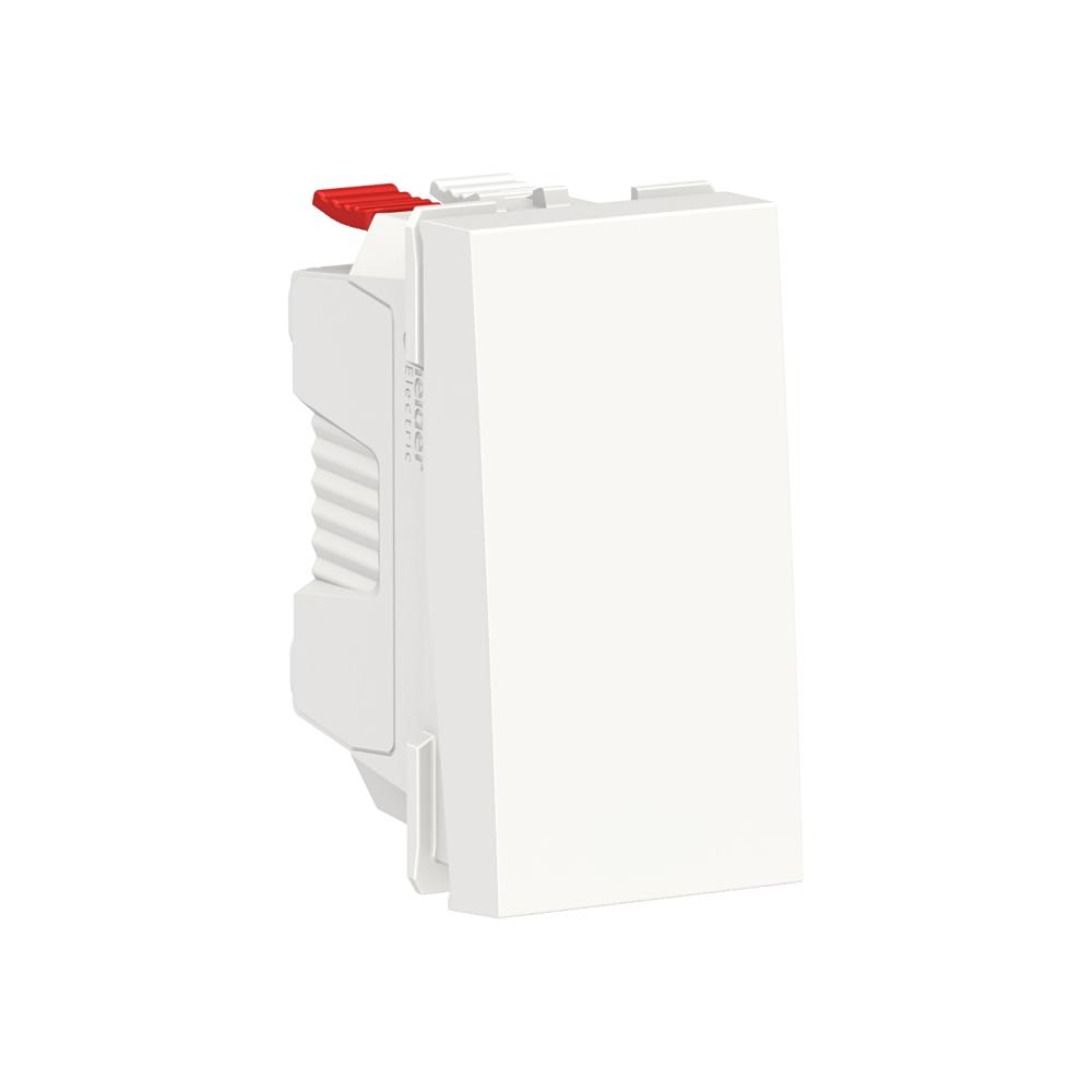 Push-button, New Unica, + NO push-button, 10A, 1 module, screwless terminals, untreated, IP4X, white