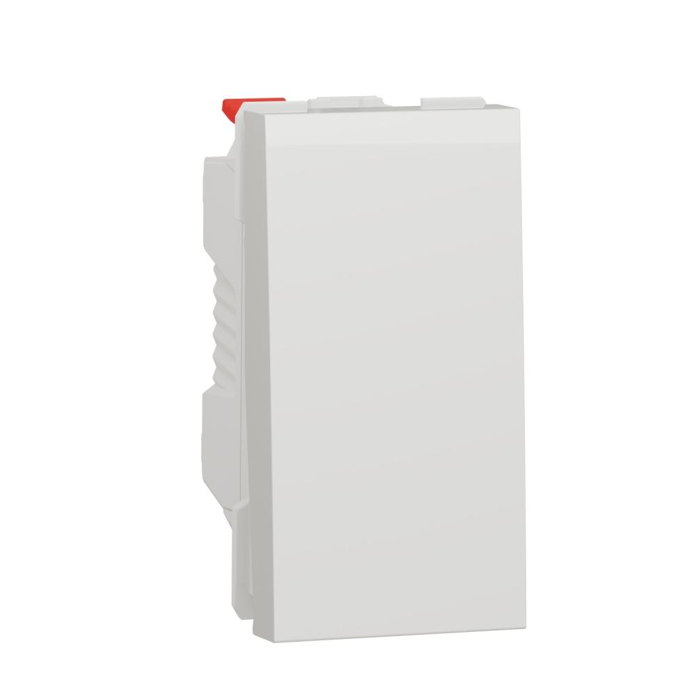 Switch, New Unica, 1-pole 2-way, 10AX, 1 module, screwless terminals, untreated, IP4X, white