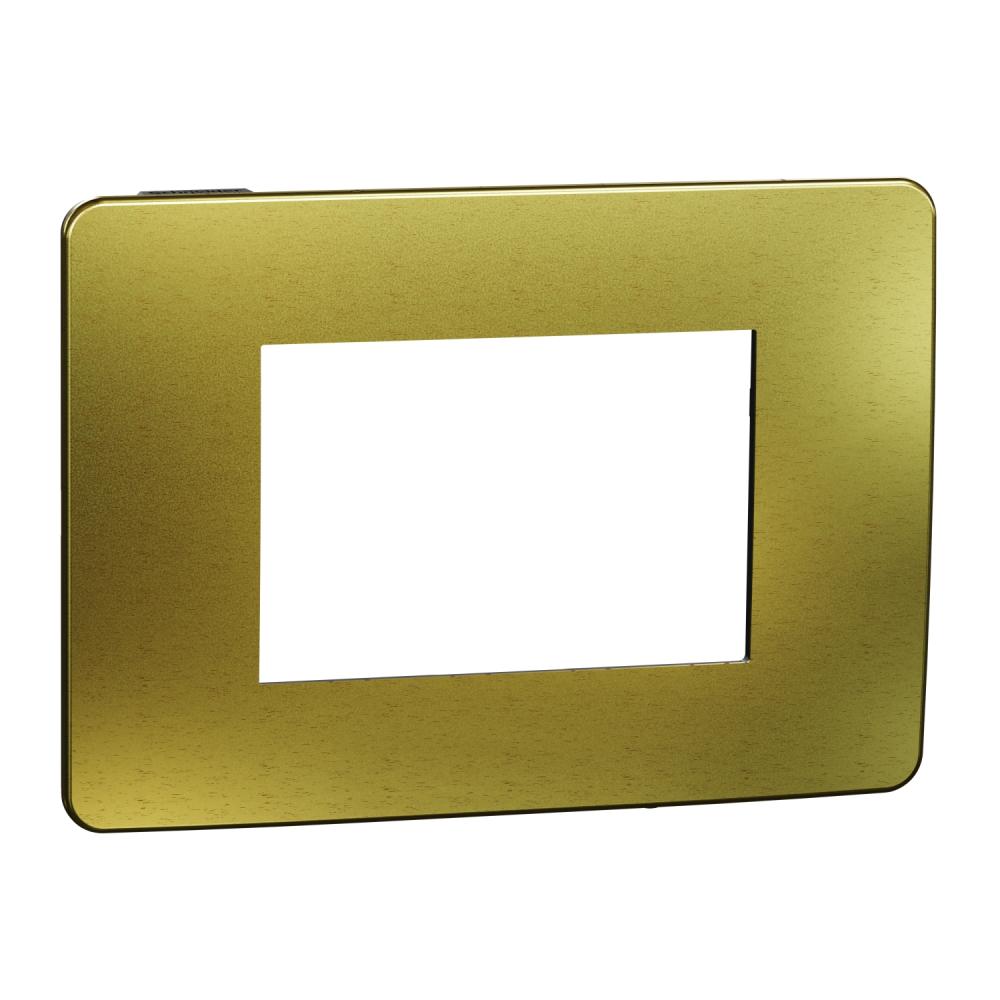 Cover frame, Unica Studio Metal, 3 modules, gold or black