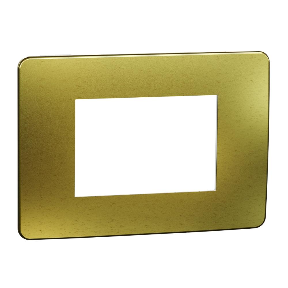 Cover frame, Unica Studio Metal, 3 modules, gold or white