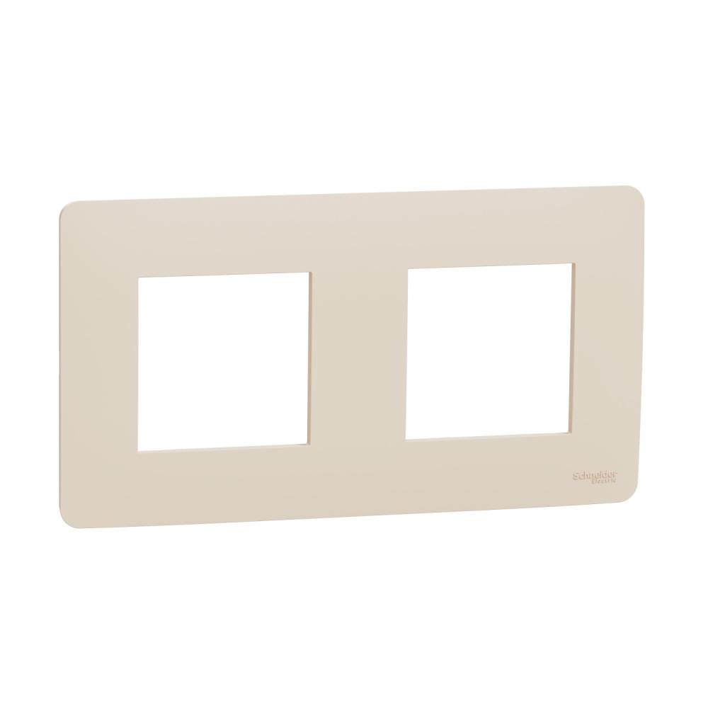 Cover frame, Unica Studio, 2 gangs, beige