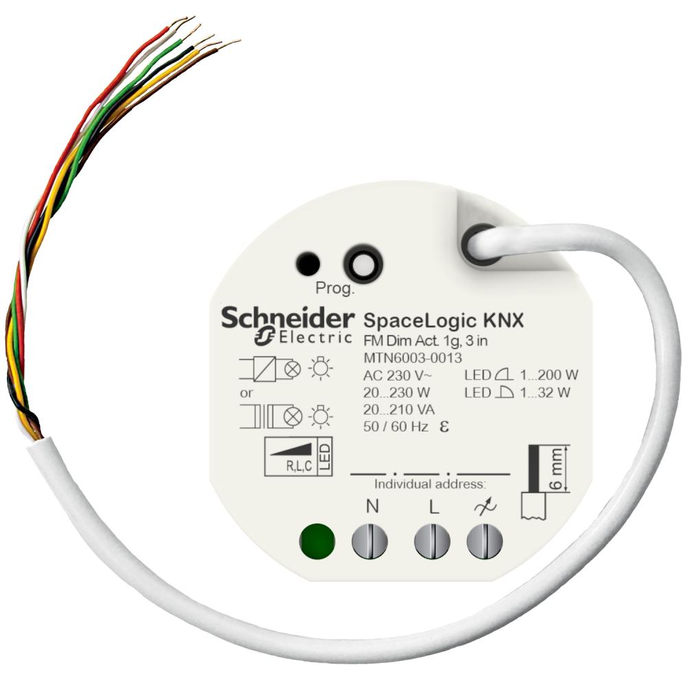 Dimming actuator, SpaceLogic KNX, Universal, flush mounted, 3 binary inputs, KNX Secure