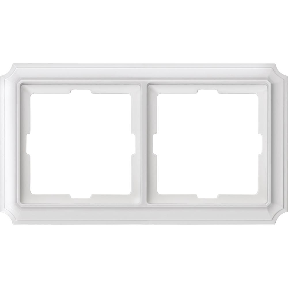 Antique frame, 2-gang, polar white