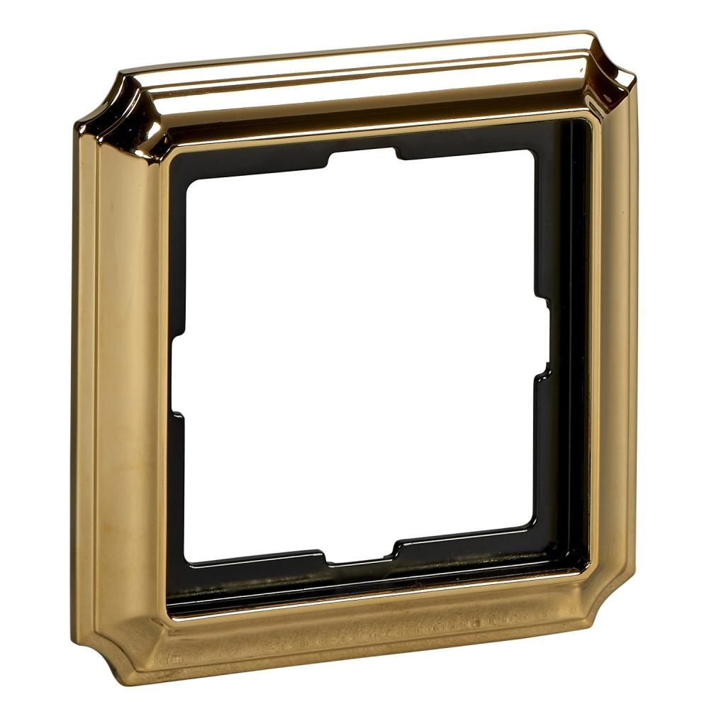 Antique frame, 1-gang, polished brass