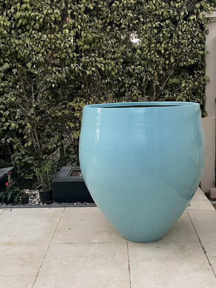 Large Blue Fila Fiber Glass Planters 70Dx90Hcm