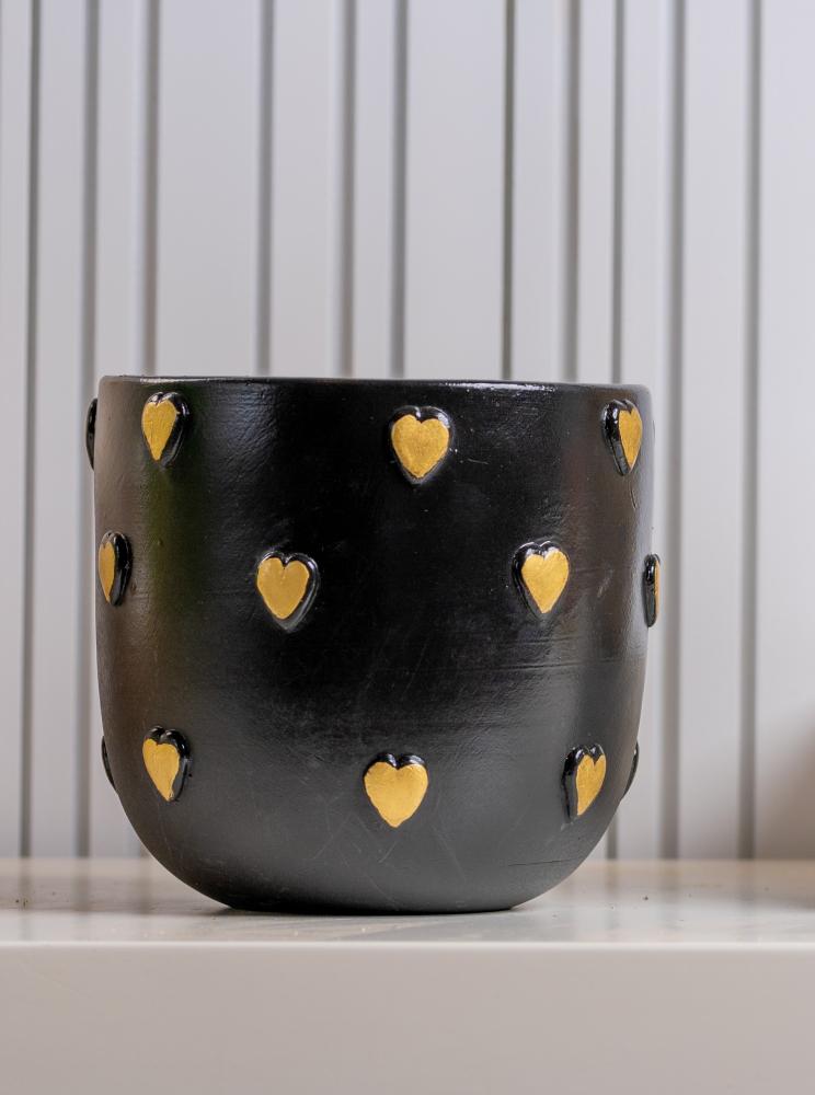 Heart Black TOVA Pot