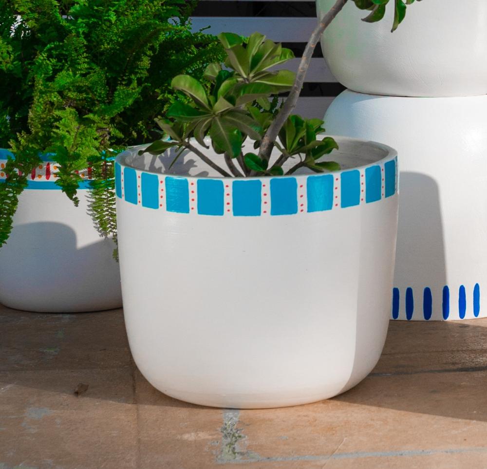 White Coral Blue Tova Pot