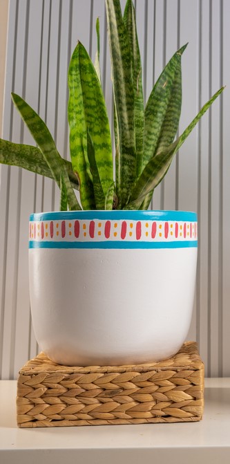 White Coral Pattern TOVA Pot