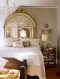 Rounded Mirror Headboard Bed