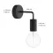 Fermaluce EIVA ELEGANT with L-shaped extension, ceiling rose and lamp holder IP65 waterproof Light b