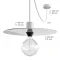 EIVA ELEGANT Pendant light with 5 m fabric cable, Ellepì lampshade, ceiling rose and lamp holder in
