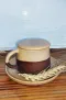 Half Sky-Blue/ Earthy-Beige Mug & Saucer