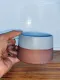 Half Sky-Blue/ Earthy-Beige Mug & Saucer