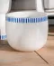 White and Blue Striped TOVA Pot